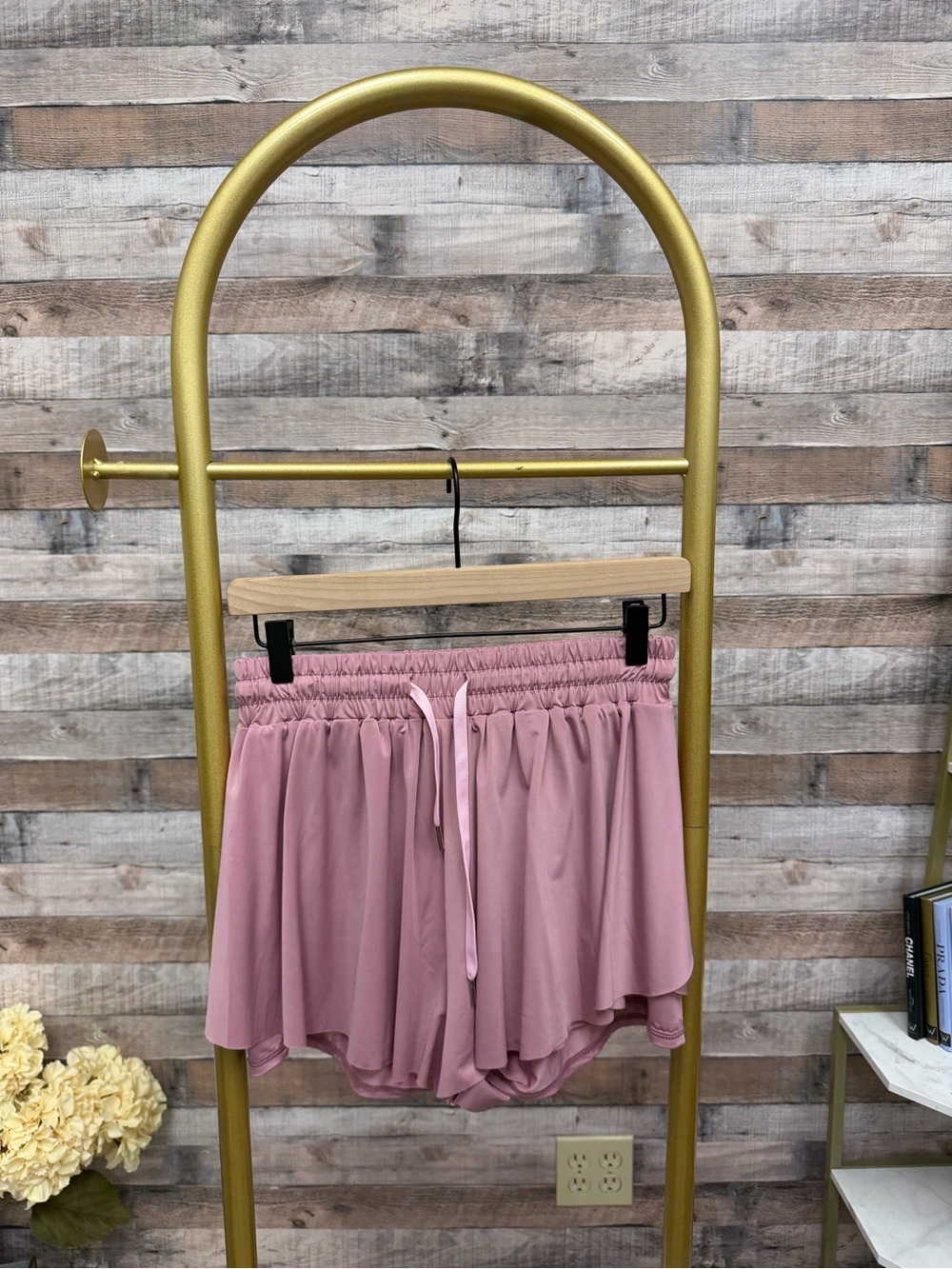 Women’s Pink Elastic-Waist Shorts